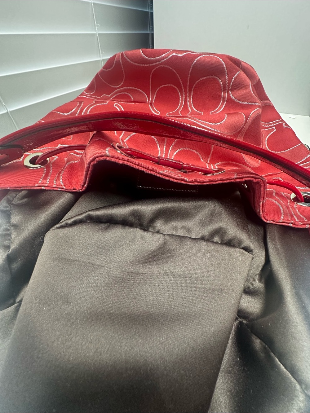 Coach Poppy Signature Lurex Cinch Bucket Bag - Picture 15 of 17
